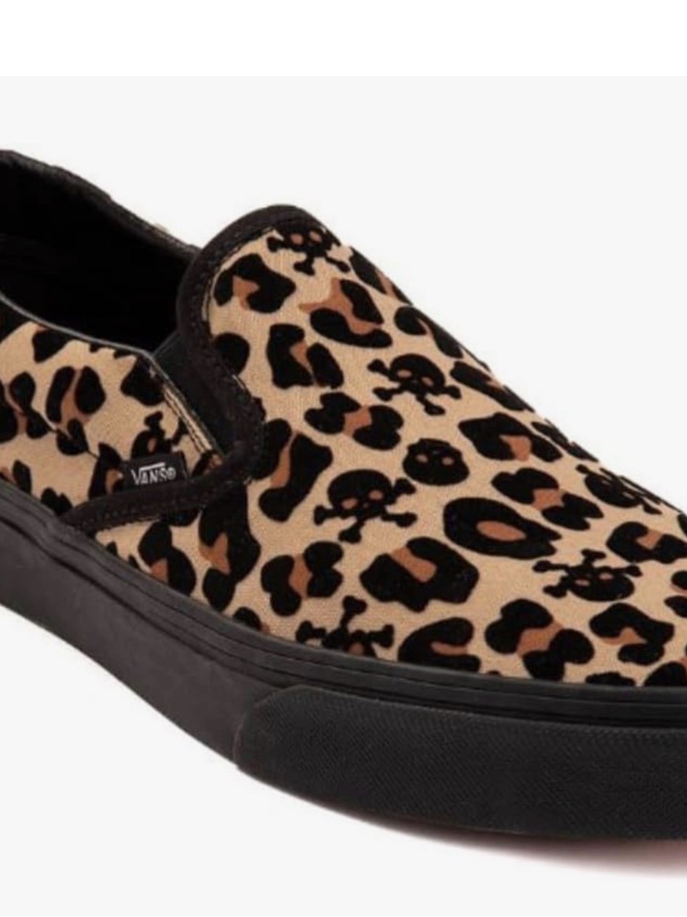 Vans Leopard-Print Slip-On in Black and Tan